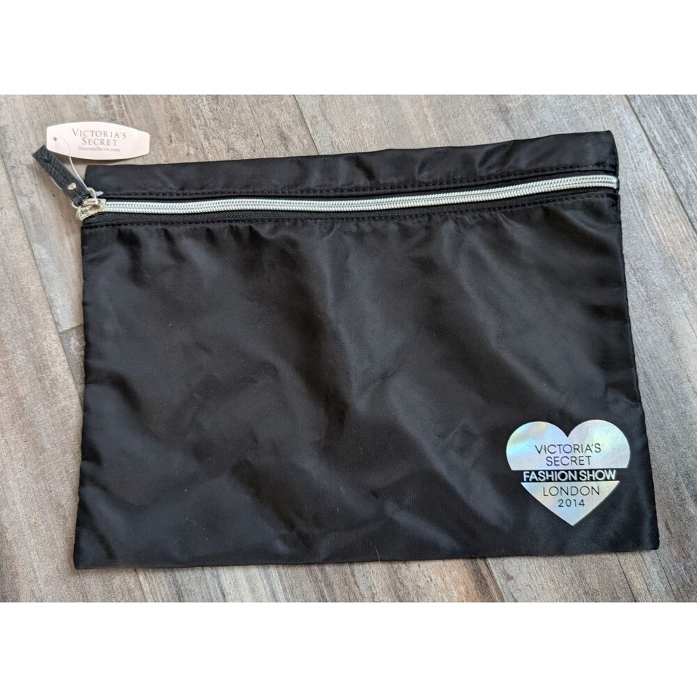NWT Victoria's Secret Fashion Show London 2014 Cosmetic Makeup Bag Silver Pouch